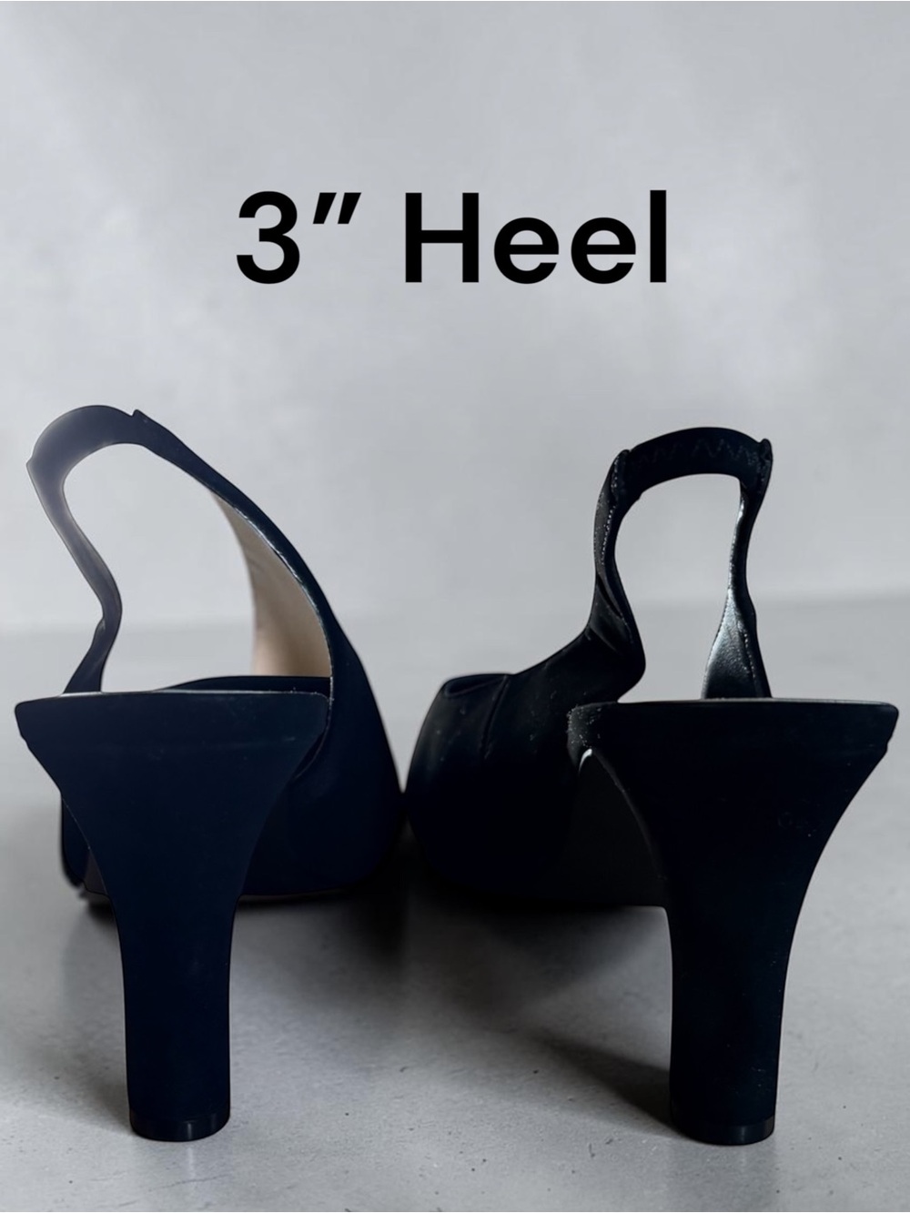 Impo Veronia Black Slingback Pumps Size 9M 3” Heel Classic Career Dress Shoes - Picture 6 of 8